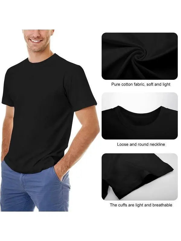 Men Casual Short Sleeve Rinse Neck T Shirt