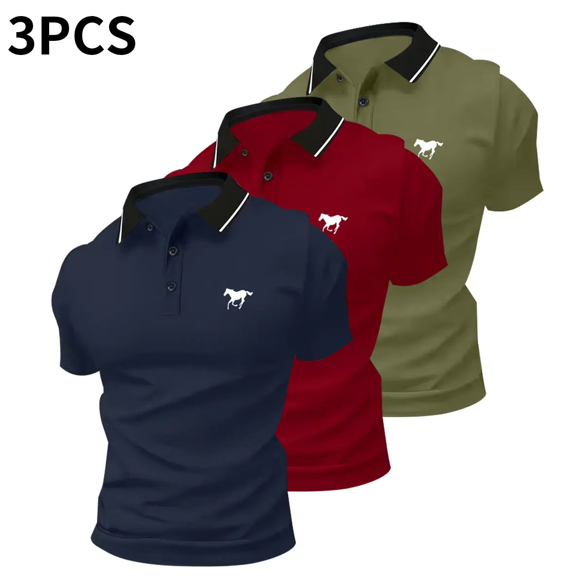 Men’s polo shirt set, casual men’s polo shirt, solid color buttoned basic style, versatile design suitable for bowling/golf, ideal for everyday wear and summer business style.,summerwins,father'sdaygifts,back to school,back to school shopping