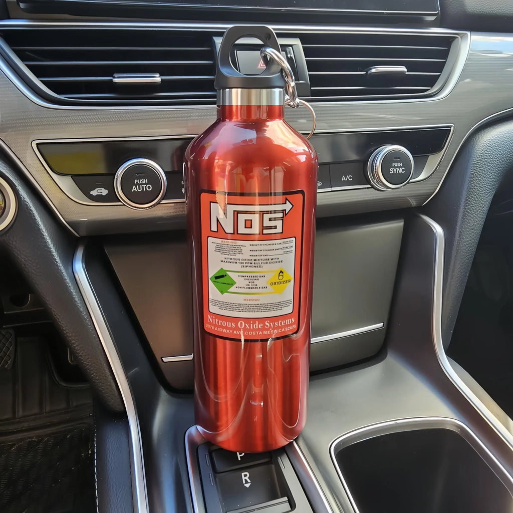 Car NOS Water Bottle, 1 Count 500ML Stainless Steel Water Bottle, Car Water Cup, Car Interior Accessories for Men & Women #GLOBAL PICKS
