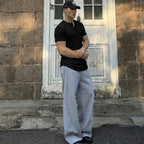 JMIERR Men's Plain Muscle Slim Fitted Henley Shirts Crewneck Longline T-Shirt Gym Workout Athletic Shirt Tees with Button Menswear Casual Tops,Men's Classic Streetwear Clothing for Daily Wear,Fall Fashion Outfits 2026