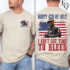 I Ain't Got Time To Bleed 4th Of July T-Shirt, Predator Movie Tee, Independence Day Shirt, Classic Movie Quote Tee
