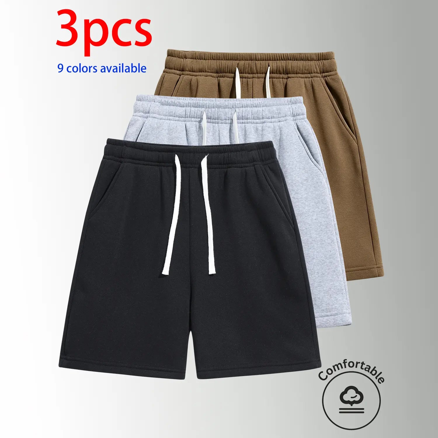 Unisex 3-Pack 5-Inch Drawstring Athletic Shorts: Breathable Running & Casual Shorts