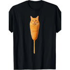 Corndog Cat Meme T Shirt Mens All Weather Comfortable Soft Short Sleeved Shirt Fun Short Sleeved Shirt