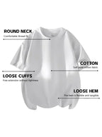 summervibes Men's 3PCS 100% cotton Crew Neck T-Shirts Set - Soft Loose Fit Navy Gray Black Tees for Casual Daily Wear Crewneck Classic