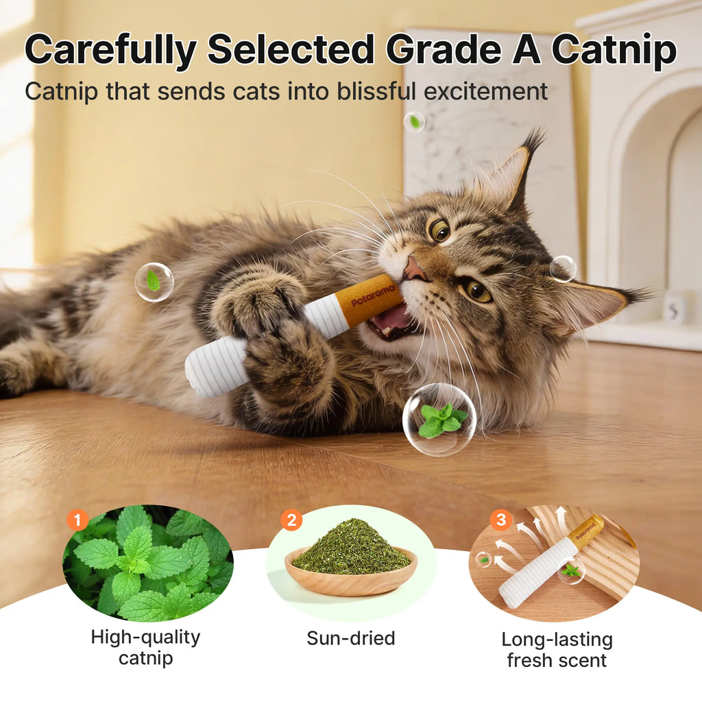 Potaroma Catnip Toys with 15,000mg A+ Premium Natural Catnip – Baby-Grade Interactive Chew & Kicker Toys for Indoor Cats & Kittens, Boredom & Stress Relief #SummerVibes #petlovers