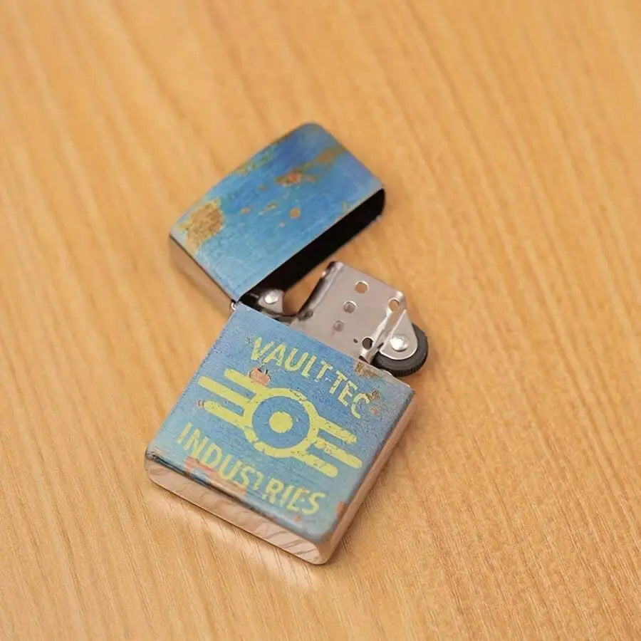 Fallout Themed Stainless Steel Lighter - Sheller Tech (No Fuel Included, Perfect Holiday Gift for Him)