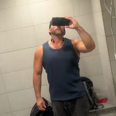 Men's Heavyweight High Stretch Breathable Wide Strap Ribbed Muscle Tank Top