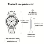 1pc PINTIME Preppy Style Men'S Watch - Quartz Movement, Silicone Band, Luminous Hands, Round Dial, Battery-Operated, Non-Rechargeable, Fashionable Accessory for All Occasions