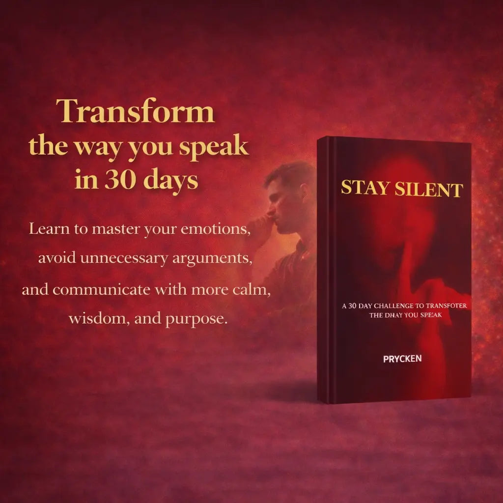 Prycken STAY SILENT: A 30 Day Challenge to Transform the Way You Speak. Master Self-Control & Emotional Intelligence | Build Powerful Communication  — A Practical Self-Growth & Daily Reading Book|Limited-Time Shipping Included