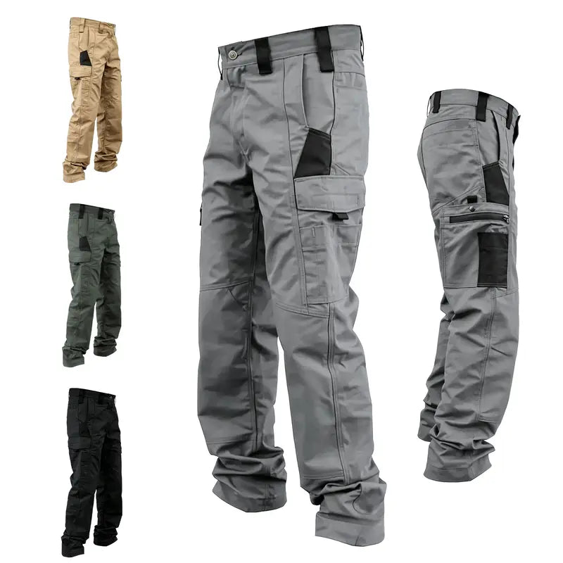 Amoyer Men's Tactical Work Pants With Multiple Pockets - Made Of Durable Fabric, Available in Multiple Colors, Fishing, outdoor activities, work, hiking, camping, 230g/m² new fabric,Versatile For Spring, Autumn, And Summer, Safe Work Pants, Trouser