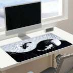 Extra Large Yin Yang Koi Waves Gaming Mouse Pad Desk Mat 35 x 16 Inches with Non-Slip Rubber Base and Durable Stitched Edge, Desktop Accessory, Desk Accessories, Perfect Gift for Home and Office, Christmas