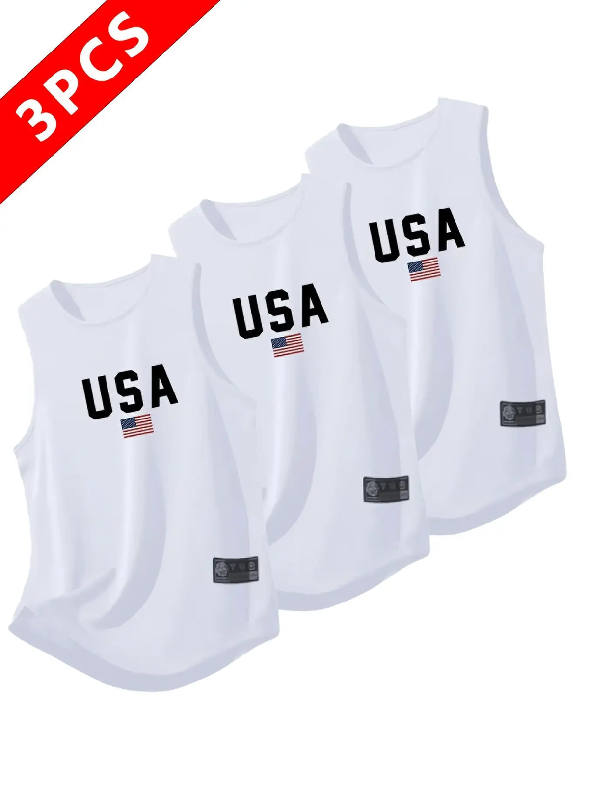Men's Quick-Dry USA Print Tank Top | Moisture-Wicking Gym Fitness Vest