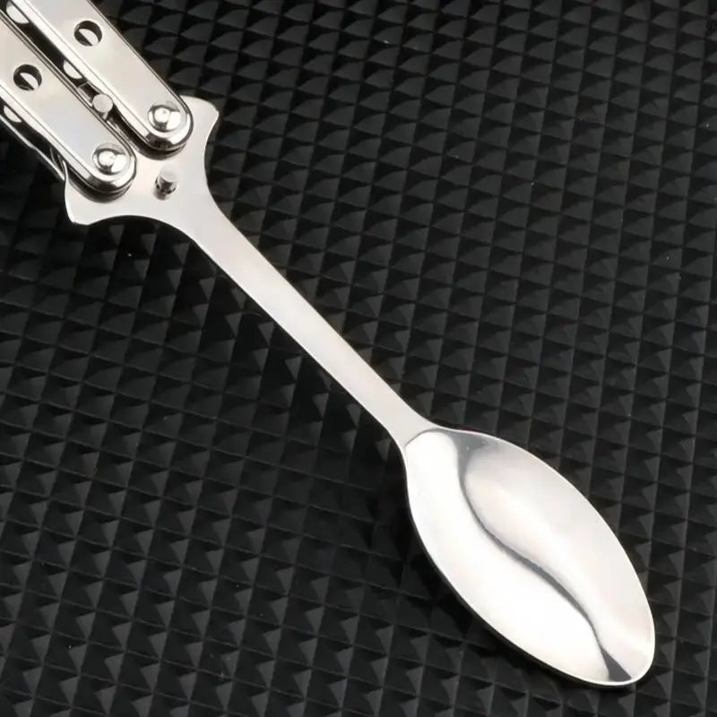 2-Piece Stainless Steel Butterfly Folding Fork Spoon Set