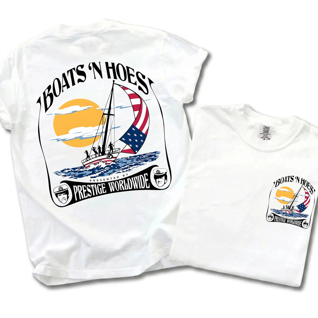 [Comfort Colors] Boats'n Hoez Summer Step Brothers Movie Tee, Vintage Retro Summer T-Shirt, Classic Shirt, Gift For Her, Funny Movie