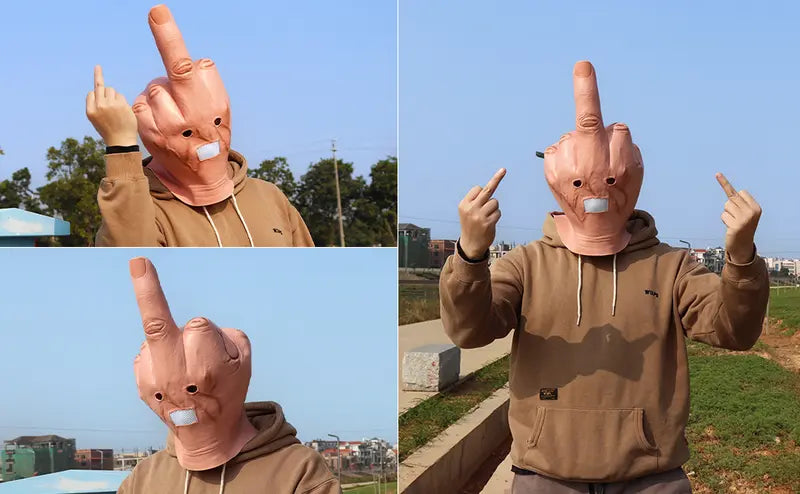 MOKRY PARTY Adult Funny Finger Head Mask Halloween Costume Party Prop, Funny Face Mask, Comedy Masks