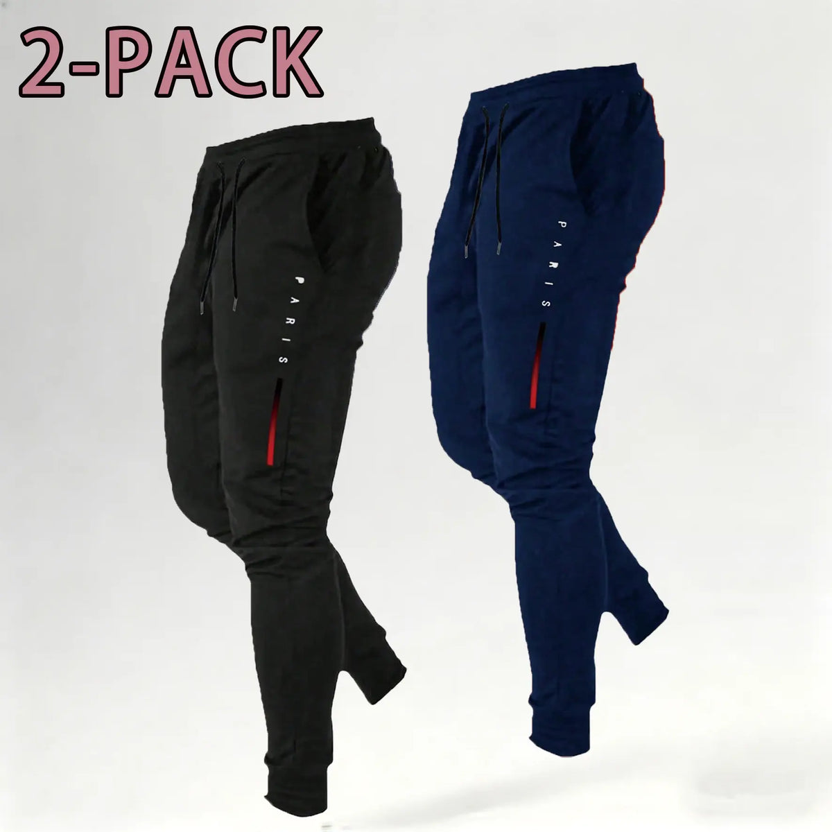 Men's 3 Pack Jogger Set  All Season Outdoor Uncuffed Streetwear, Soft Breathable Machine Washable Non-Transparent Print Multi-Pack Athleisure Pants (Black, Gray, Navy), Non-Transparent Men's Pants