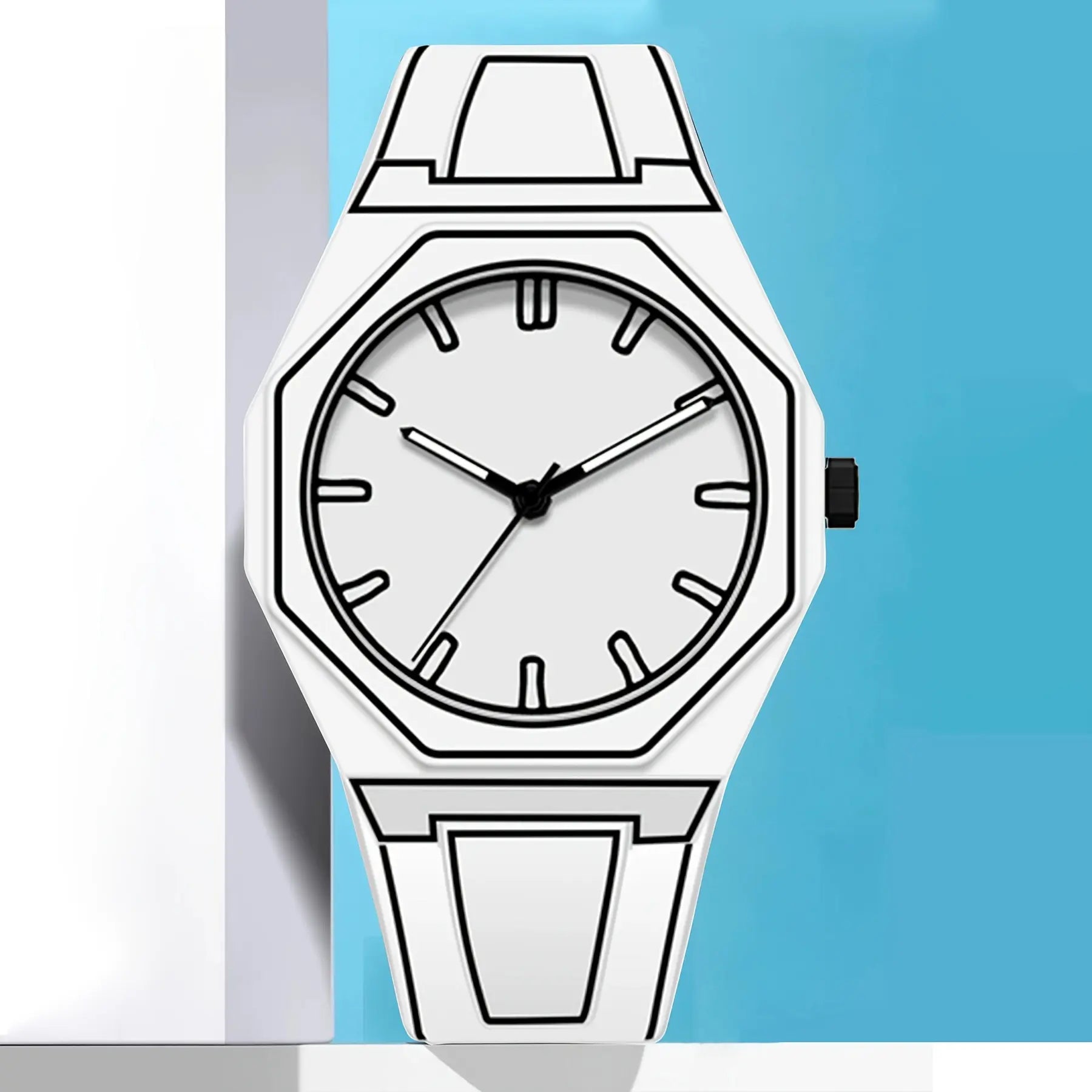 Preppy Style Men's Quartz Silicone Watch