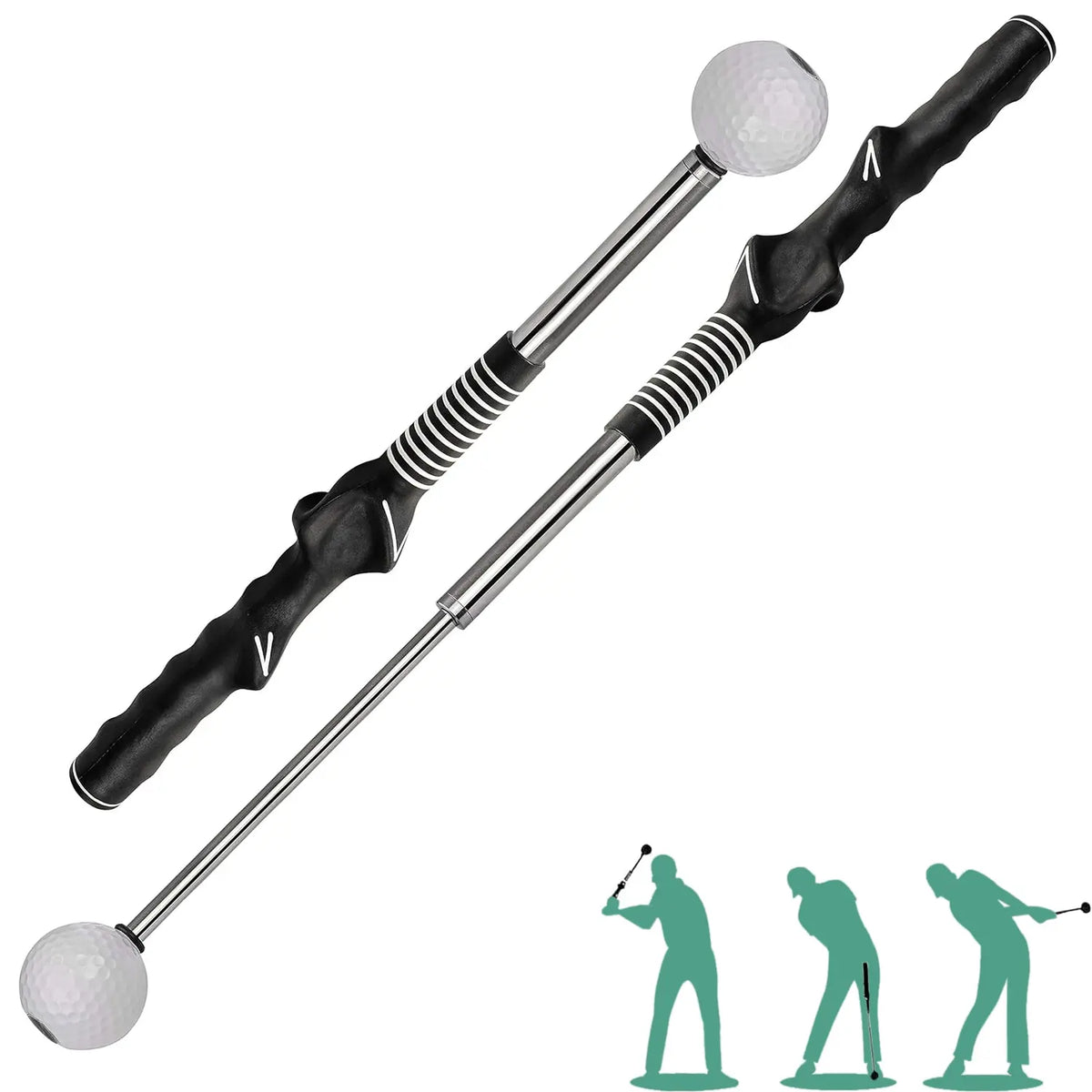 Unisex Retractable Golf Swing Trainer with Click Feedback
