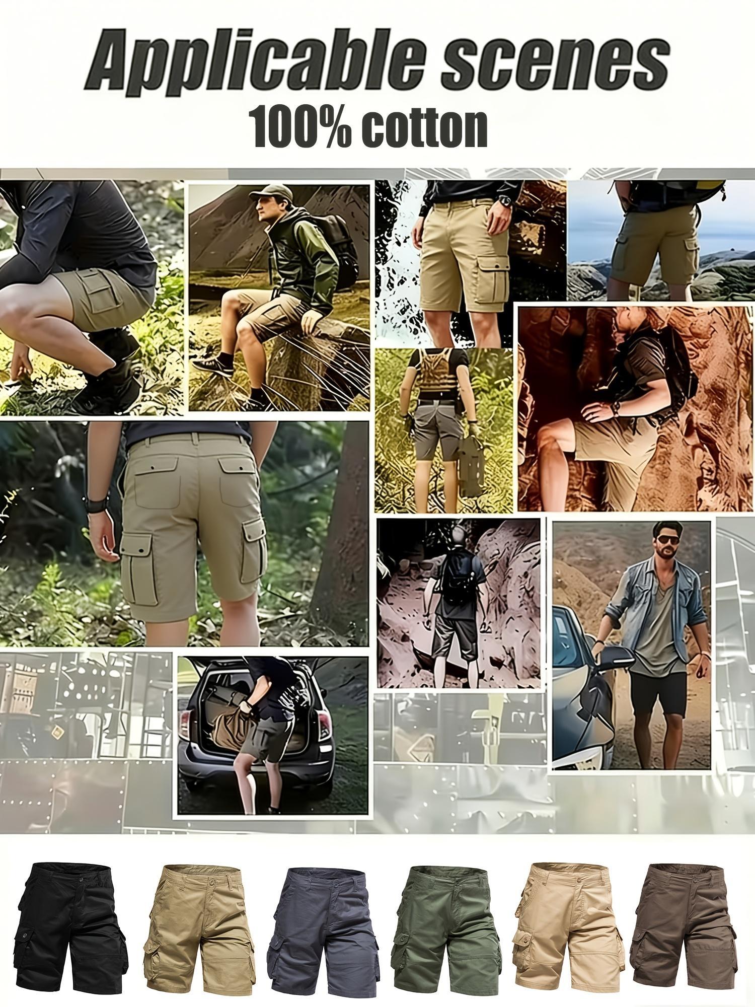 3-pack men’s cargo pants, tactical men’s shorts, men’s shorts with multifunctional pockets, suitable for golf and outdoor activities, men’s hiking shorts, wear-resistant, wrinkle-resistant, breathable shorts