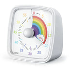 Yunbaoit VT03-Blue Rainbow 60-Minute Silent Visual Timer with Night Light, Bell & ABS Plastic Body - Kitchen Gadget, Utensil for Kids, Work, School Use