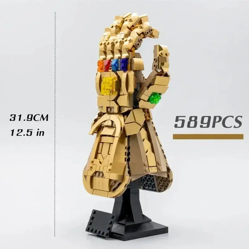 2026 New Creative Brick Model Building Blocks, Gold Infinite Nano Glove Toy Model Decorative Item, Christmas Gift, Model Building Kits
