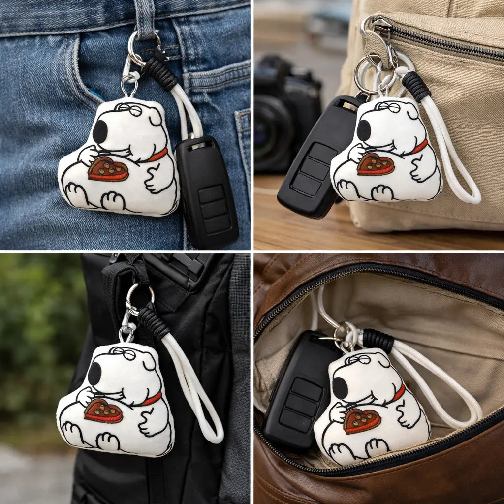 Funny Talking Brian Dog Keychain Toy (Gag & Novelty Gift)