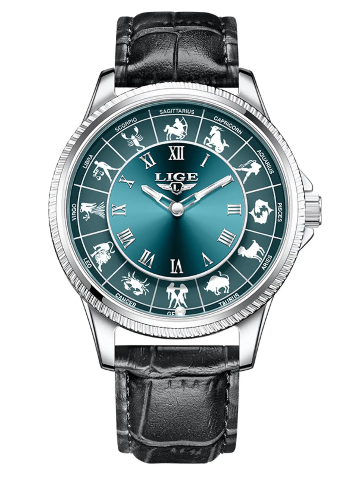Men's Fashion Round Russian Roulette 12 Zodiac Theme Interactive Quartz Watch, Waterproof Design for Parties and Daily Wear