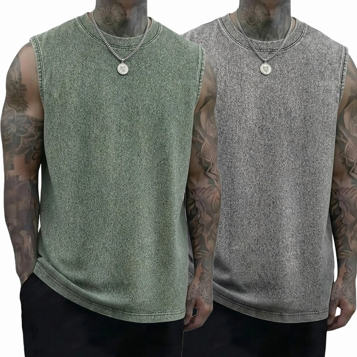 Unisex 3-Pack Vintage Heavyweight Cotton Tank Tops
