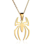 Spider Necklace For Men Women Titanium Stainless Steel Gold Silver Black Cuban Chain Paperclip Chain Lightweight Trendy Cool Goth Spider Pendant Necklace For Teen Halloween Non Tarnish Jewelry y2k Stylish Unique Accessories Birthday Gifts With Gift Box