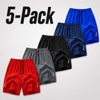10-Pack and 5-Pack Summer men's lightweight and breathable quick drying beach shorts, men's pocket shorts, breathable men's daily wear bottoms, suitable for summer swimming, multi-color tropical style, with quick drying characteristics.