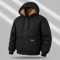 Men’s Fleece-Lined Hooded Winter Coat - Menswear Outerwear with Full Zipper, Windproof Design, Pockets, Plain Stylish Minimalist Look, 3 Colors, Ideal for Cold Weather Everyday Wear