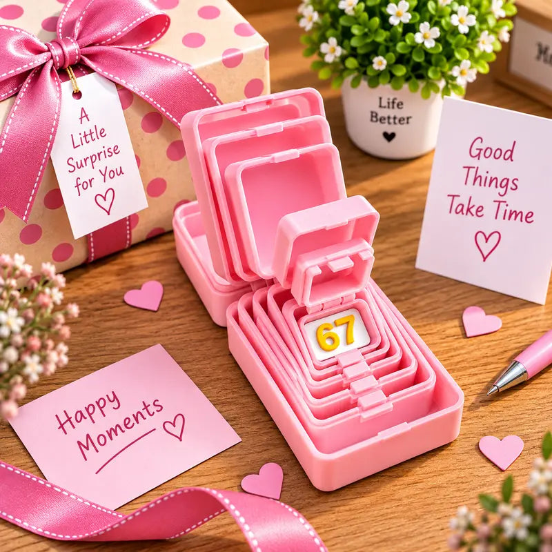 67 Surprise Nesting Gift Box, Multi-Layer 3D Printed Prank Box, Funny Unboxing Gift for Kids & Teens, Birthday Party & Holiday Gag Gift