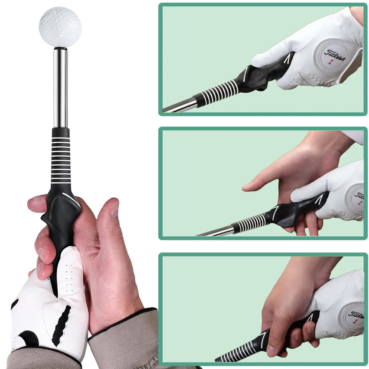 Unisex Retractable Golf Swing Trainer with Click Feedback