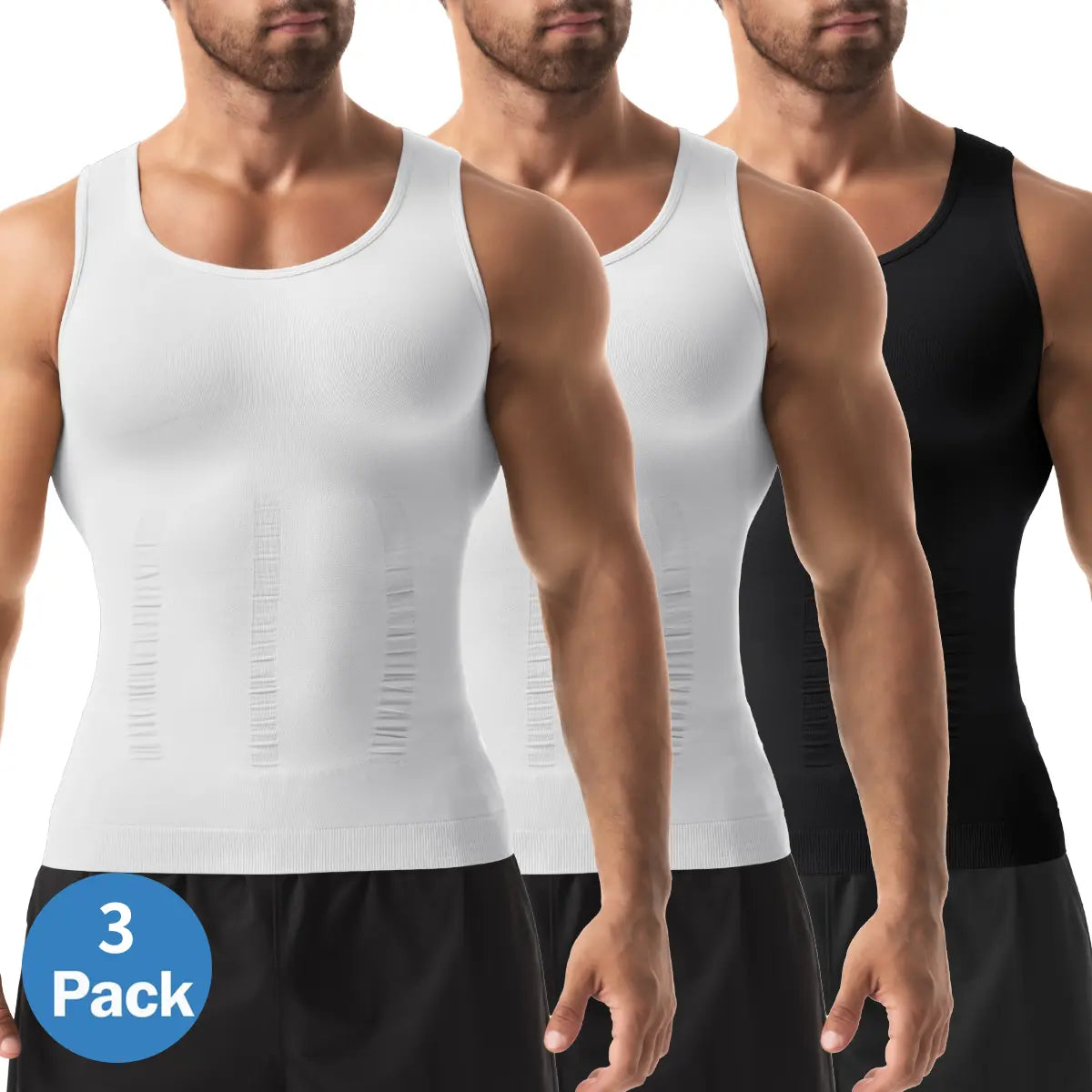 1/2/3/4 Pack Menswear Shapewear Compression Tank Top Daily Casual Undershirt Tummy Control Workout Underwear Shirt Body Shaper Breathable Elastic Soft Stretchy Fabric Sports Sleeveless Fitted