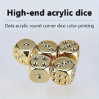 Gold Dice Set, 5 Six-Sided Dice for Board Games and Poker