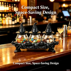 Witch Hat Spice Jar Set of 3 with Gothic Display Stand, Premium Glass Apothecary Spice Jars & Seasoning Containers for Salt, Pepper, Herbs, Spices, Halloween Kitchen Decor, Witchy Home Organization, Gothic Home Decor & Unique Gift