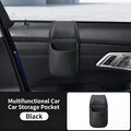 Leather car door storage pocket - double-layer compartments, scratch-proof flannel lining, residue-free adhesive, organizes keys & phones, keeps car interiors tidy, fits most sedans, SUVs and trucks for daily driving