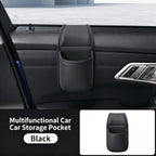 Leather car door storage pocket - double-layer compartments, scratch-proof flannel lining, residue-free adhesive, organizes keys & phones, keeps car interiors tidy, fits most sedans, SUVs and trucks for daily driving