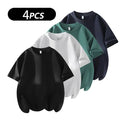 summervibes Men's 3PCS 100% cotton Crew Neck T-Shirts Set - Soft Loose Fit Navy Gray Black Tees for Casual Daily Wear Crewneck Classic