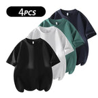 summervibes Men's 3PCS 100% cotton Crew Neck T-Shirts Set - Soft Loose Fit Navy Gray Black Tees for Casual Daily Wear Crewneck Classic