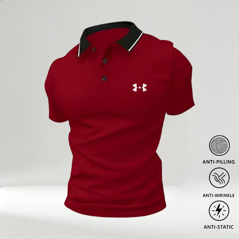 Men's Polyester Polo Shirts 4-Pack - Menswear, Mens Clothing, Animal Print, Collar, Button Placket, Stretchy, Comfortable, Machine Washable Summer Tops for Golf, Everyday Casual Wear, Camping,sohochic