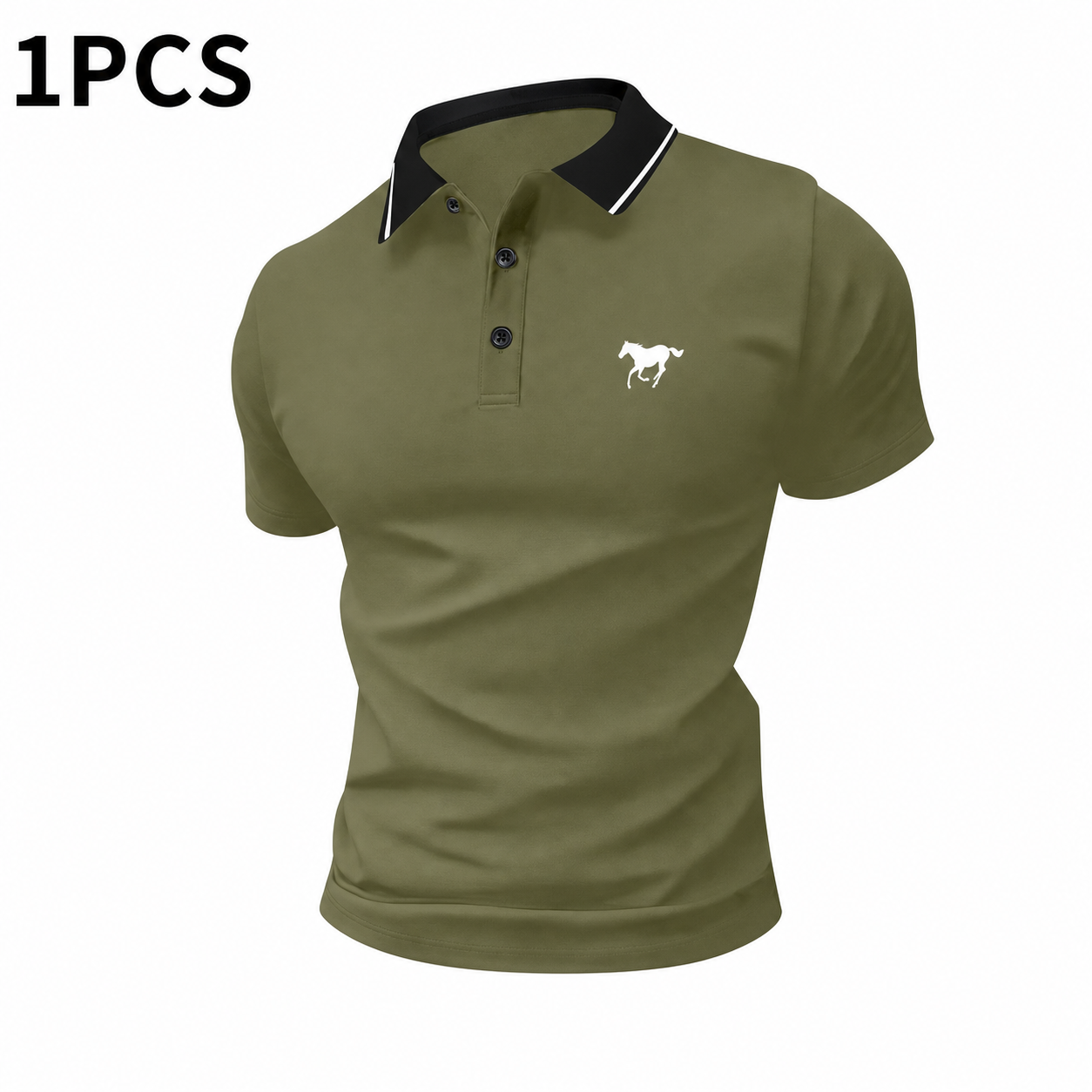 Men's Solid Color Short Sleeve Polo Shirt Set – Casual Golf & Business Top