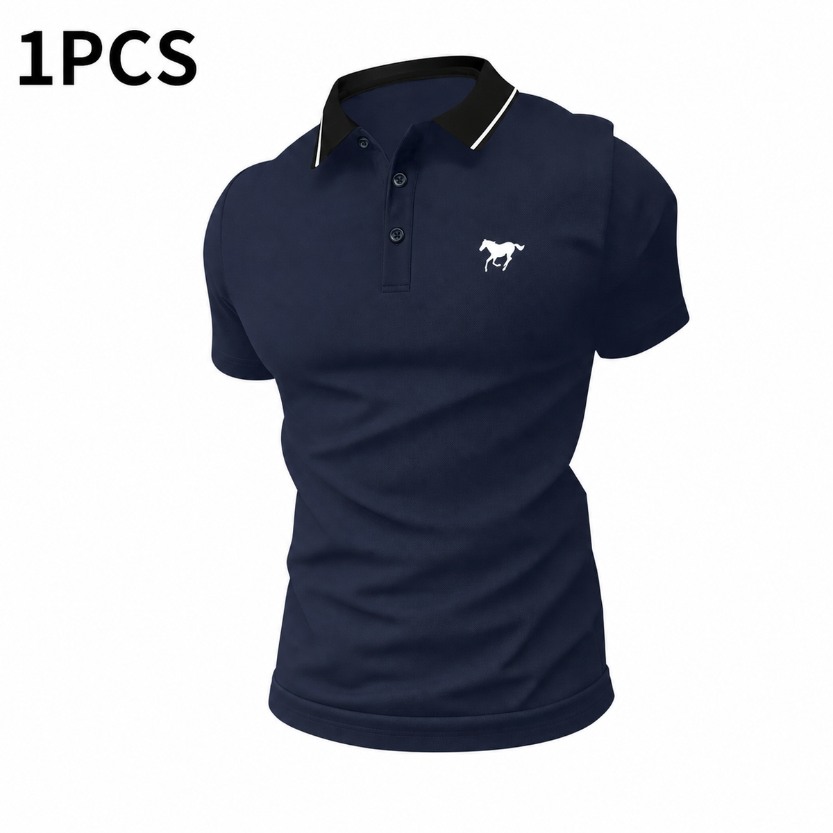 Men's Solid Color Short Sleeve Polo Shirt Set – Casual Golf & Business Top