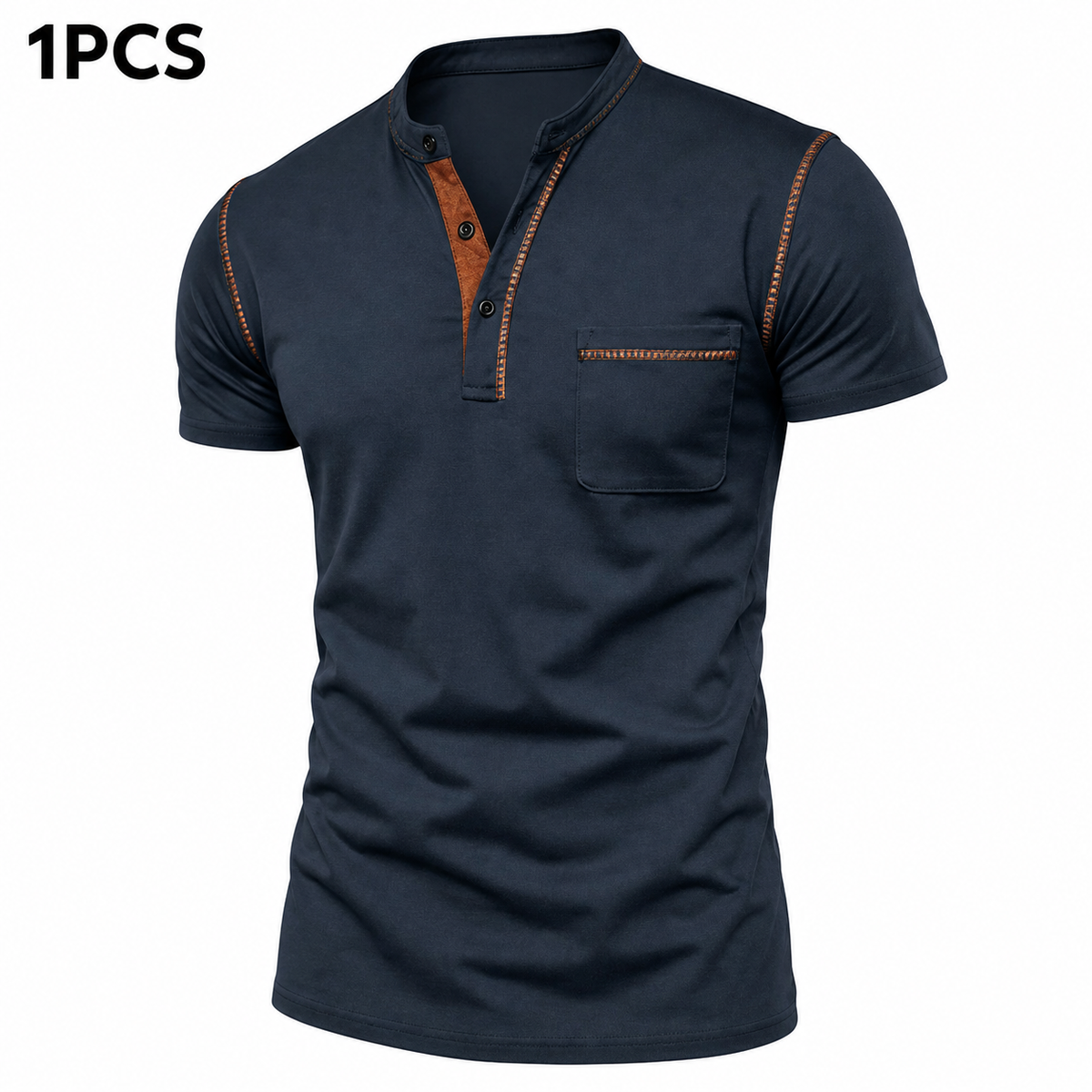 Men's 4-Pack Slim Fit Short Sleeve Henley T-Shirts with Chest Pocket