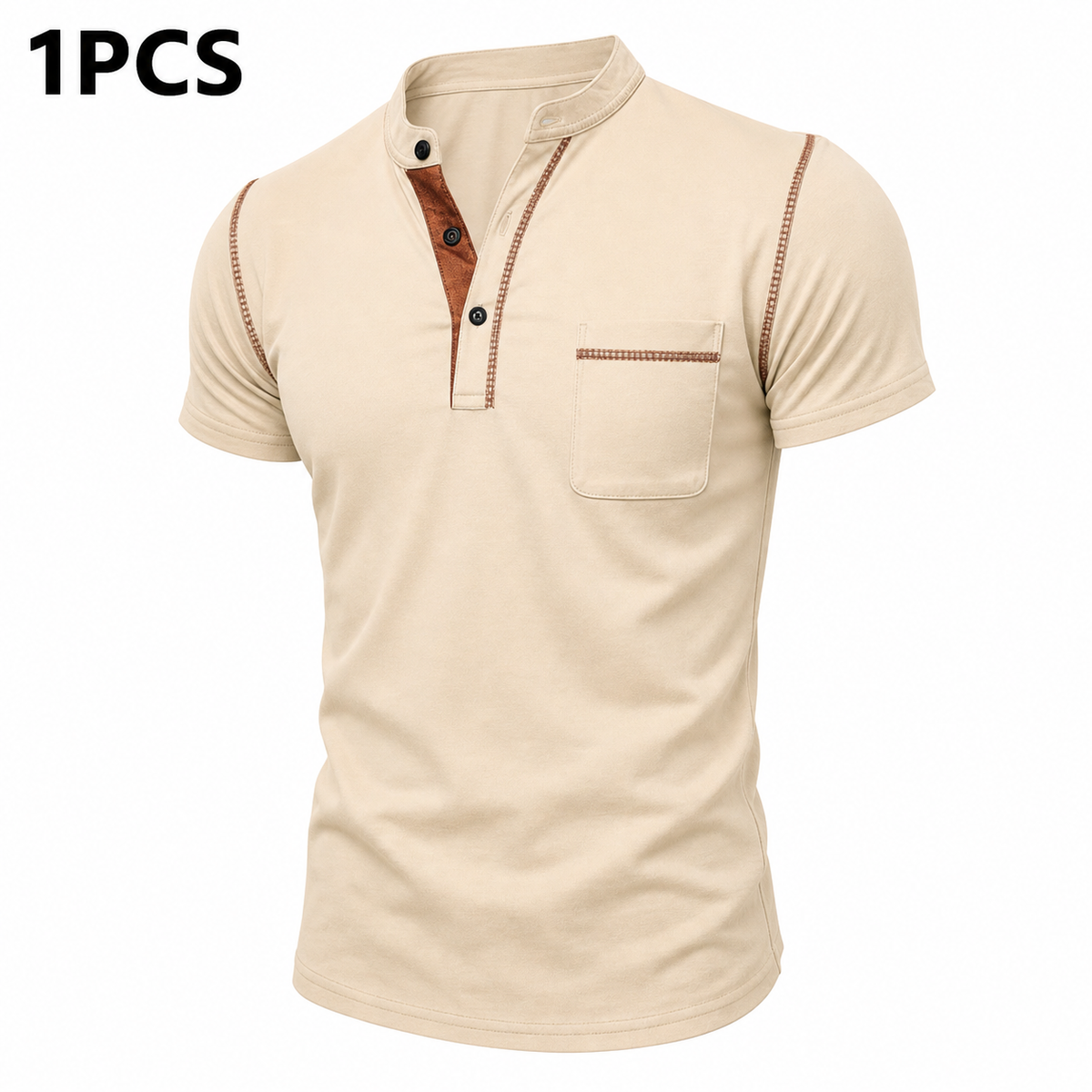 Men's 4-Pack Slim Fit Short Sleeve Henley T-Shirts with Chest Pocket
