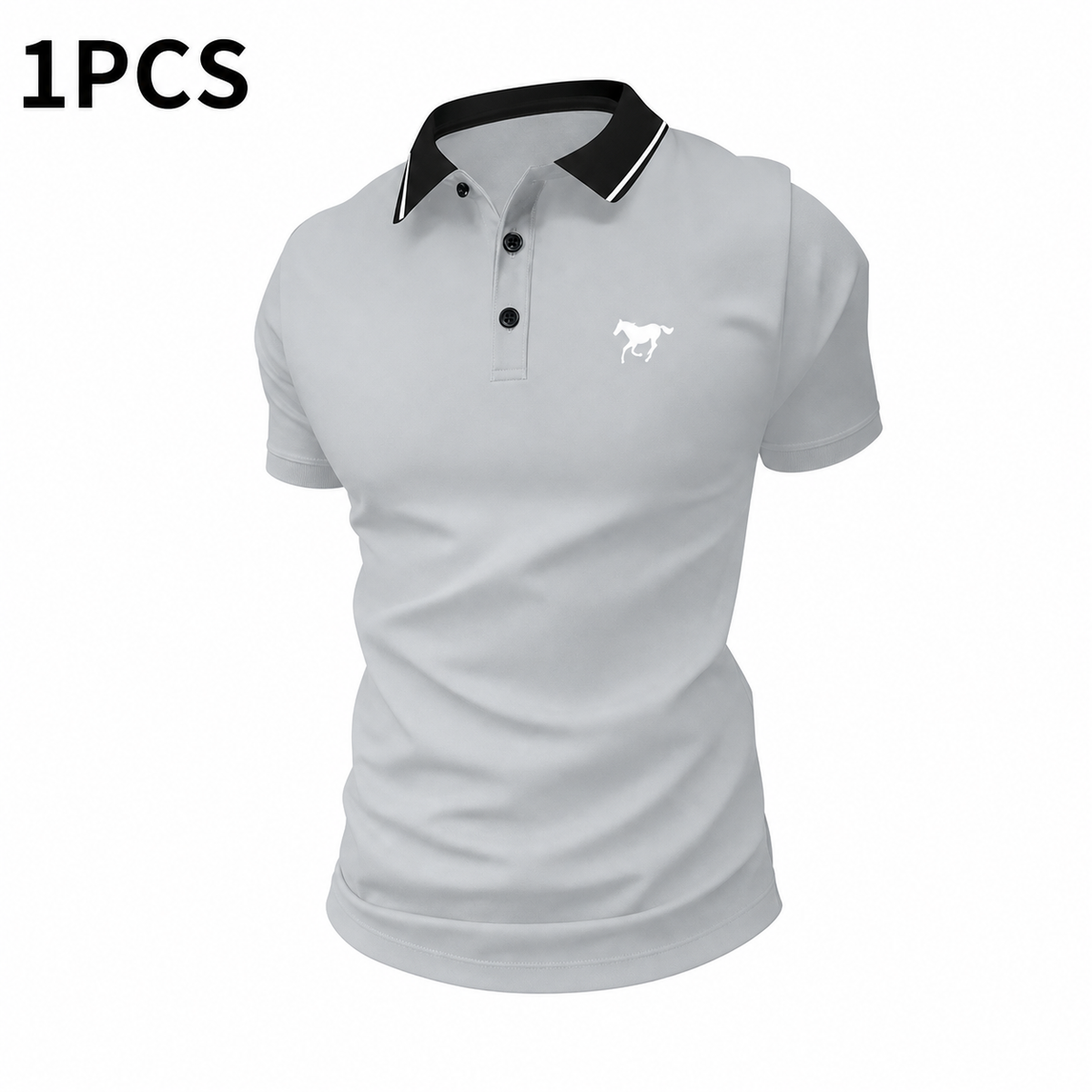 Men's Solid Color Short Sleeve Polo Shirt Set – Casual Golf & Business Top