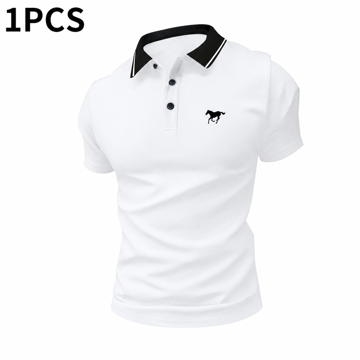 Men's Solid Color Short Sleeve Polo Shirt Set – Casual Golf & Business Top