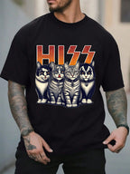 100% Cotton Unisex Hiss Funny Cats Kittens Rock Rockin Birthday Gifts Idea T-Shirt