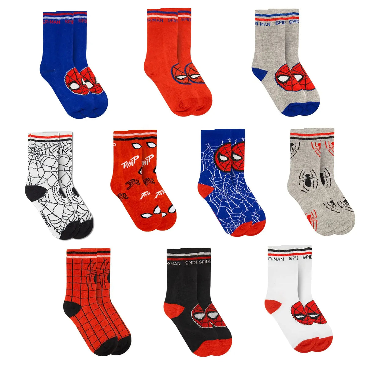Marvel Spiderman Boys Socks - 10-Pack Decorative Toddler Socks with Amazing Legends Design, Fashion, Clothing, Youth Socks