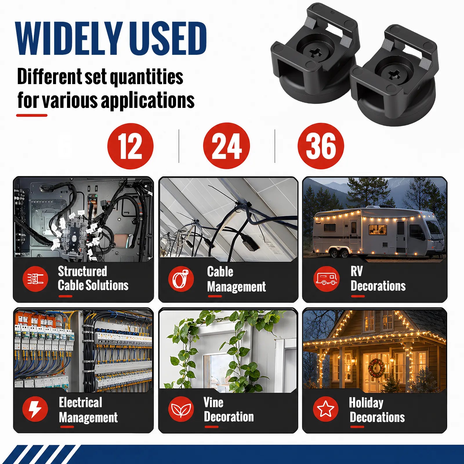 GJAHSH Heavy-Duty Magnetic Cable Tie Mounts, 22mm Magnetic Zip Tie Mount Bases, 22lbs Strong Magnetic Wire Holders and Cable Organizers for Home, Office, Marine, and Electrical Wire Management